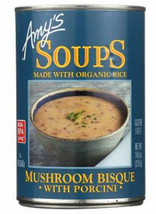 Amy&#39;s Mushroom Bisque with Porcini Soup, 14 oz Can, Case of 12 vegetable - £62.94 GBP