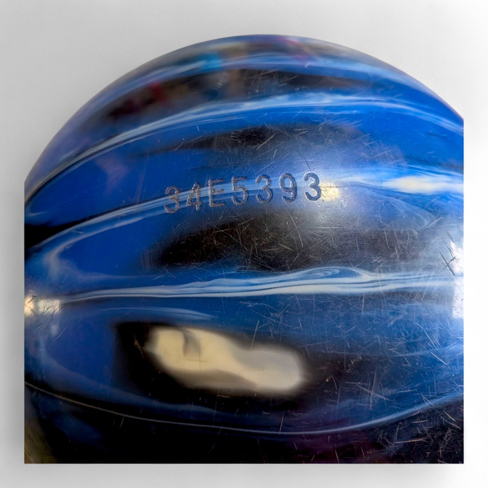 VTG Ebonite Zoom Glow 10 LB Bowling Ball Blue Black White Swirl Made in USA Item image 9