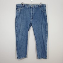 Wrangler Premium Men&#39;s Jeans 46 x 30 Regular Fit Straight Medium Wash - £23.10 GBP