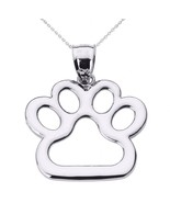 Polished 925 Sterling Silver Dog Paw Print Pendant Necklace, 22 inch Cha... - £83.23 GBP