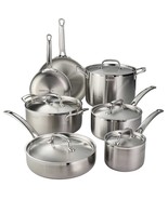 TRAMONTINA COOKWARE CLAD POTS AND PANS STAINLESS STEEL COOKING SAUTE SET... - £223.50 GBP