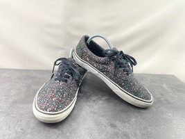 Vans Sneakers Women 10.5M Overspray Shoes Black Canvas Slip On Low Top M... - $37.70 CAD