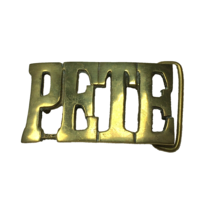Vintage Belt Buckle PETE Mans Name Cut Spelled Out 3&quot; X 1.7&quot; Brass - $26.00