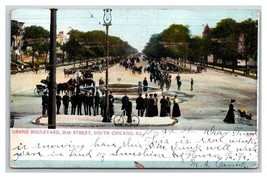 Grand Boulevard Street View Chicago Illinois IL UDB Postcard w Micah W7 - £3.90 GBP
