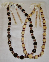 Vintage Set Of 2 Lei Necklaces Kukui Nut+Shaped BEADS-THE Fairmont Orchid,Hawaii - £38.44 GBP