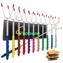 Marshmallow Roasting Sticks, Set Of 12 Extend 45&quot; Smores Sticks For Fire Pit, Te - £32.85 GBP