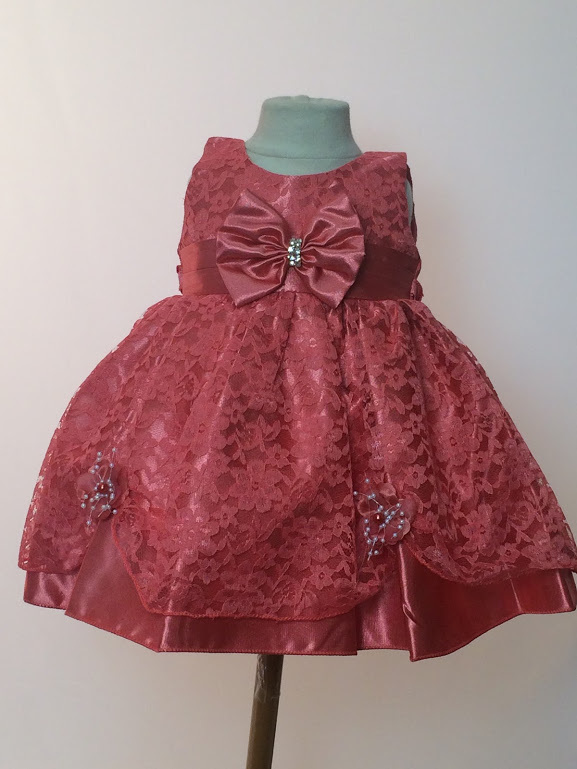  Baby Flower Girls Color Dress size 6M-9M-12M-18M-24M-2T-3T-4T/#2323 coral - $24.99
