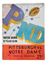 Notre Dame vs Pittsburgh October 19 1935 Official Game Program - £152.59 GBP