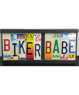 BIKER BABE Sign License Plate Gift Decor Babe Cave Decor Art Motorcycles... - $26.71