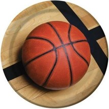 Sports Fanatic Basketball 9 Inch Plates 8 Pack Birthday Party Decorations - £12.02 GBP