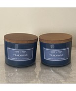 Lot of 2 SAND AND FOG 12 oz Teakwood Candle- 2 Wick - $29.99