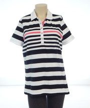 Lauren Ralph Lauren Active Golf Striped Short Sleeve Snap Polo Shirt Women&#39;s L - £47.47 GBP