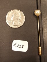 Vintage Faux Pearl Gold Tone Stick Pin - $10.99