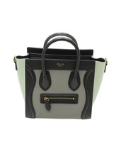 Celine Nano Luggage Tote Bag In And Black Calfskin Leather Women Green One Size - $981.35