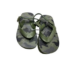 New Old Navy Army Green Flip Flop Sandals Baby Toddler Size 5 6 Hook &amp; Loop Camo - £6.16 GBP