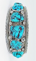 Vicki Orr Vintage 9 Stone Kingman Nugget Turquoise Sterling Silver Cuff - £1,115.10 GBP