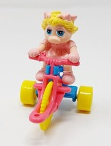 Muppet Babies McDonald&#39;s Happy Meal Toy 1990 VTG Baby Piggy w Tricycle Bike Pink - £2.60 GBP