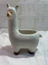 LLAMA Succulent Planter Ceramic White Alpaca Decor 7.5” Animal Cactus Vase Pot - £11.60 GBP
