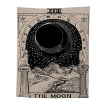 Anyhouz Tapestry Beige The Moon 200X150 cm Tarot Card Psychedelic Scene Art Hipp - £34.28 GBP