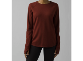 NWT New Womens S Prana Waffle Knit Wool Top Rhubarb Red Orange Cuffs Thu... - £172.22 GBP