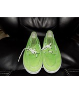 Sperry Top Sider  Green Canvas Boat Shoes Size 6M Boy&#39;s Youth YB41348 EUC - £22.62 GBP