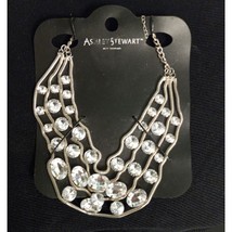 Glamorous Ashley Stewart Silver Tone Faux Diamond Rhinestone Necklace - £13.45 GBP