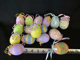 16 Glitter Sparkle Plastic Easter Egg 2.5&quot; &amp; 3&quot; Ornaments, Extra Nice Pre-owned - £7.60 GBP