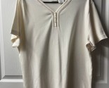 Bobbie Brooks Short Sleeved Knit Top Womens  Size Large Cream Career Blouse - $14.73