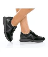 New Munro Piper Black Sneaker 8.5 M Suede Glitter Laces support shock ab... - $2,205.11 MXN