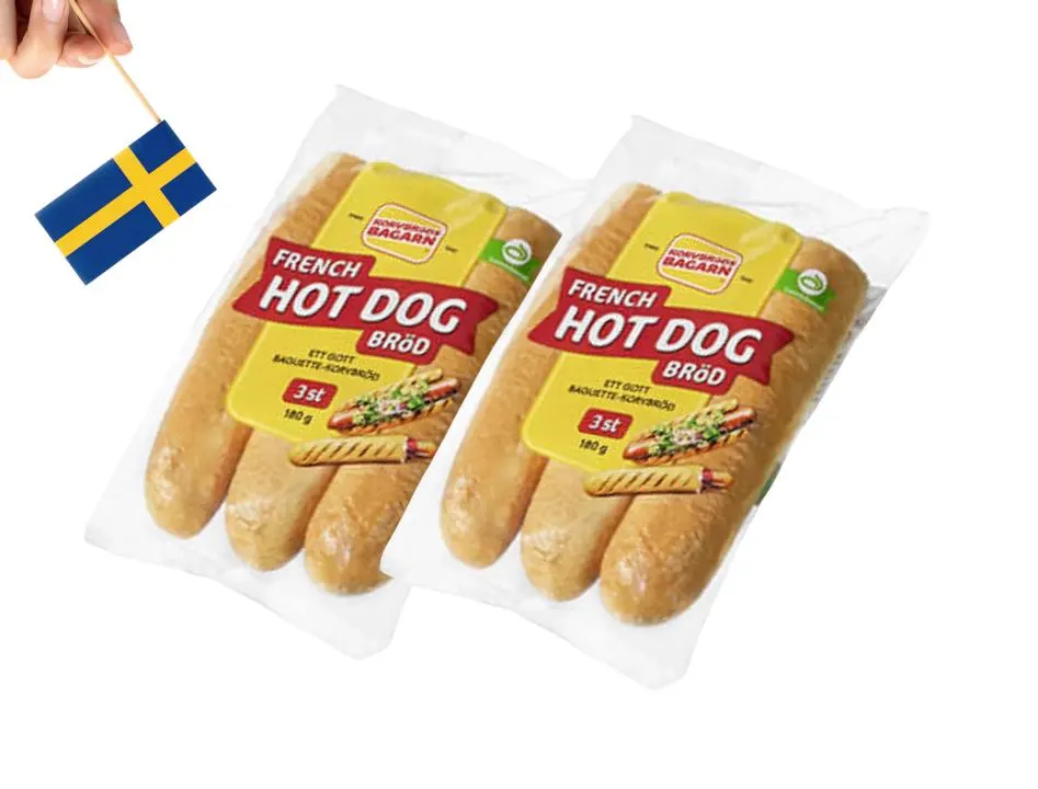 2 Pcs Korvbrödsbagarn French Hot Dog Bread - 3-Pack, 180g (6.34 oz) - $14.95