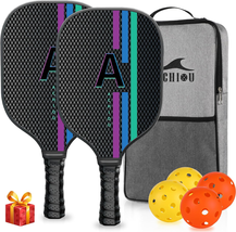 Pickleball Paddles Set of 2,Fiberglass Pickle Ball Rackets,Carry Bag,Gifts for M - £23.58 GBP