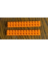 Lego PN 2445 Plate - 2x12 - Orange - 8 Pieces - New - $7.00