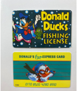 NOS Vintage Lot 2 Disney Donald Duck Express Card ID Fishing License - £15.56 GBP