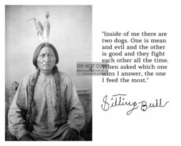 Sitting Bull Native American Chief &quot;Dogs&quot; Quote 1883 Old West 8X10 Photograph - £6.34 GBP