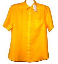 VINCE Pure Linen Men&#39;s Yellow Nice Blouse Soft Shirt Size XL - £70.32 GBP