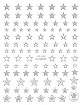 Nail Art Large Solid &amp; Hollow Silver Stars Perfect 3D Art Nail Sticker C... - £2.70 GBP