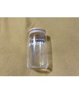 Thank you for being awesome glass cup tumbler mug with straw, lid, and g... - $11.50