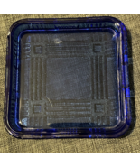 Vintage Hazel Atlas crisscross pattern cobalt blue 4X4 refrigerator dish... - $20.58 CAD