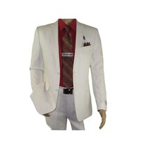 Adolfo Men's Linen Suit summer suit Breathable and comfortable C500 White image 7