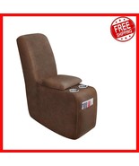 Elegant Leather-Like Recliner Console Cover, Stretch Jacquard - Dark Brown - $770.75 MXN