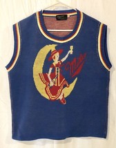 Rare 1960’s Vintage Men’s Sz XL Miller Beer Witch Logo 100% Acrylic Sweater Vest - £394.24 GBP