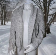 Vince Alpaca Sweater Womens Sz M Gray Textured Dolman Sleeve Open Cardig... - $98.86