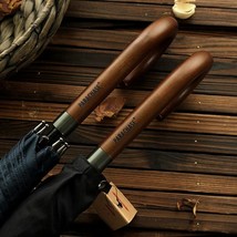 Japanese Long Umbrella 8K Windproof Wooden Handle Large Big Men Classic Umbre... - £54.74 GBP