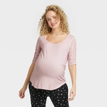 NEW The Nines by HATCH™ Elbow Sleeve Scoop Neck Shirred Maternity T-Shirt SMALL - £11.07 GBP