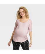 NEW The Nines by HATCH™ Elbow Sleeve Scoop Neck Shirred Maternity T-Shir... - £10.97 GBP