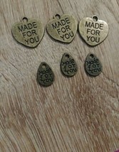 6 Word Charms Quote Tags Inspirational Findings Made for You Bronze Heart - £3.56 GBP