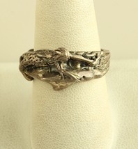 Vintage sterling silver Siren Ocean Coastal Aquatic Mythical Folklore Sea Ring - £107.16 GBP