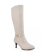 Karen Scott Womens 7 M Wide Calf White Faux Leather High Heeled Boots NW... - £29.65 GBP