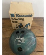Vintage Brunswick Galaxie 300 Bowling Ball Swirl Rare Original W/ Box Green - $961.83 MXN