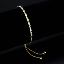 3W1653 - Gold Brass Bracelet with AAA Grade CZ in Clear - $518.01 MXN